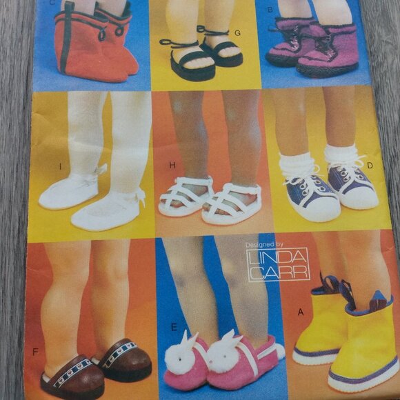 18" Doll Shoes Boots Sewing Pattern Makes 9 Different Pairs UNCUT Vogue 7329 - Picture 3 of 8